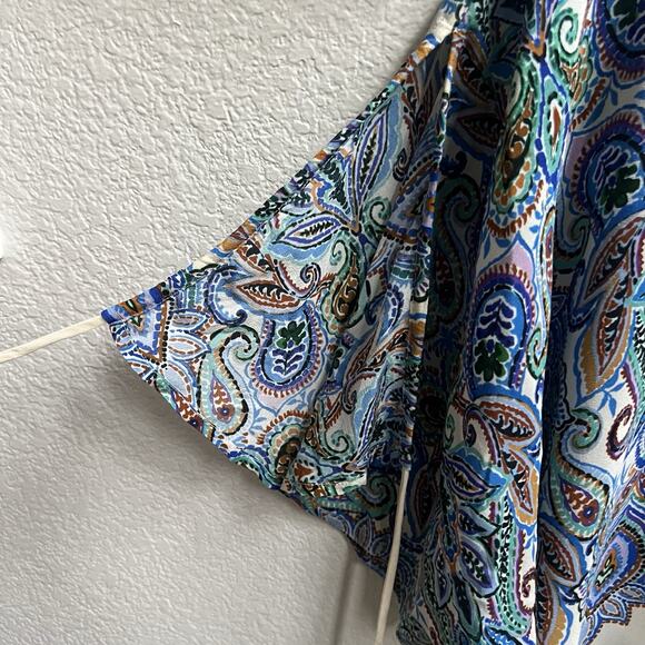 JOHNNY WAS NEW Sz 1X Ruched Sleeve Blouse Ruta Print Top Boho Silk Paisley - Picture 5 of 10